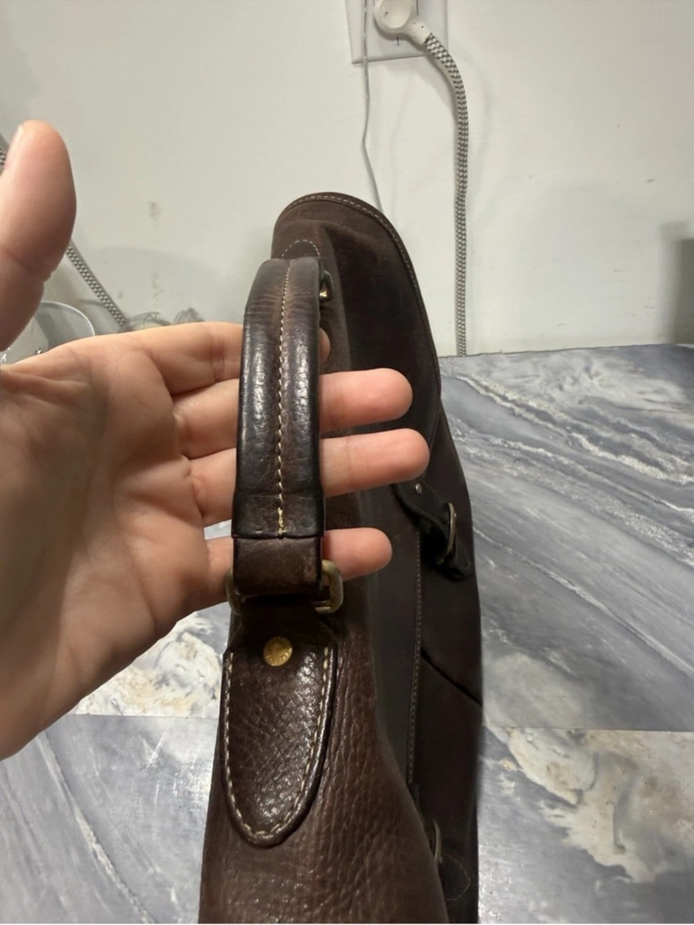 MULBERRY  Brown Leather Buckle Messenger Laptop Bag - Picture 10 of 16